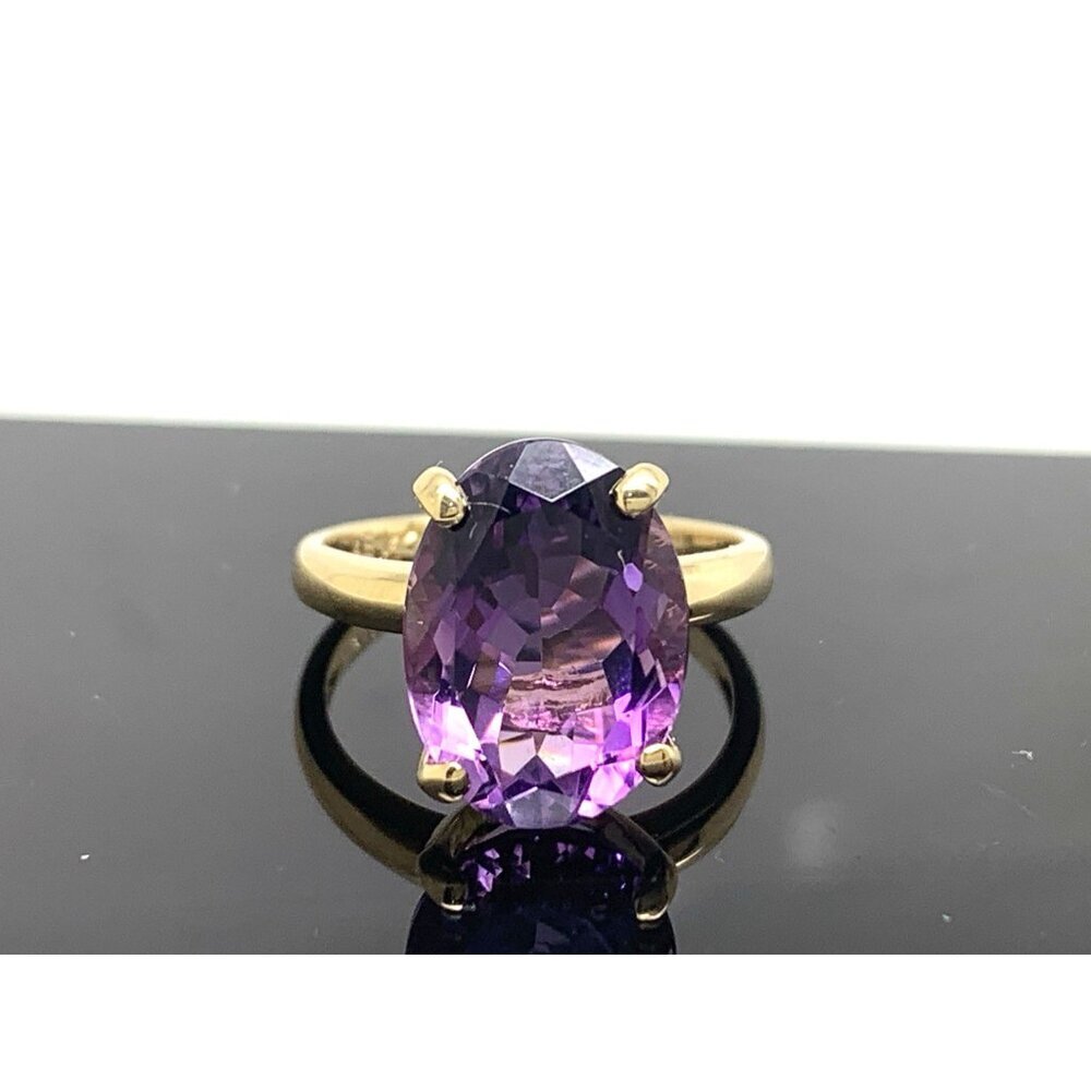 Purple Gemstone Cocktail Ring 14k Yellow Gold Women's Estate Jewelry Size 6.5